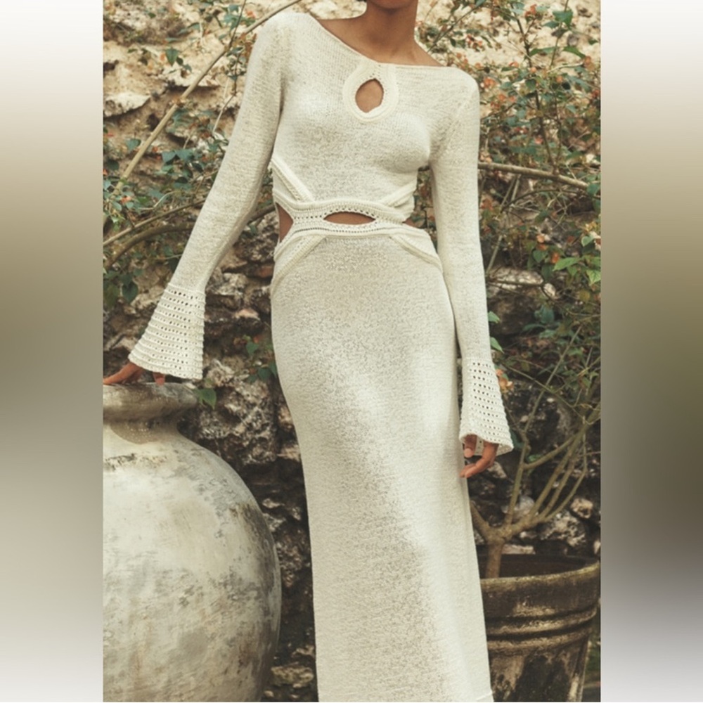Significant Other Saoirse Elegant Cream Maxi Dress Size 6